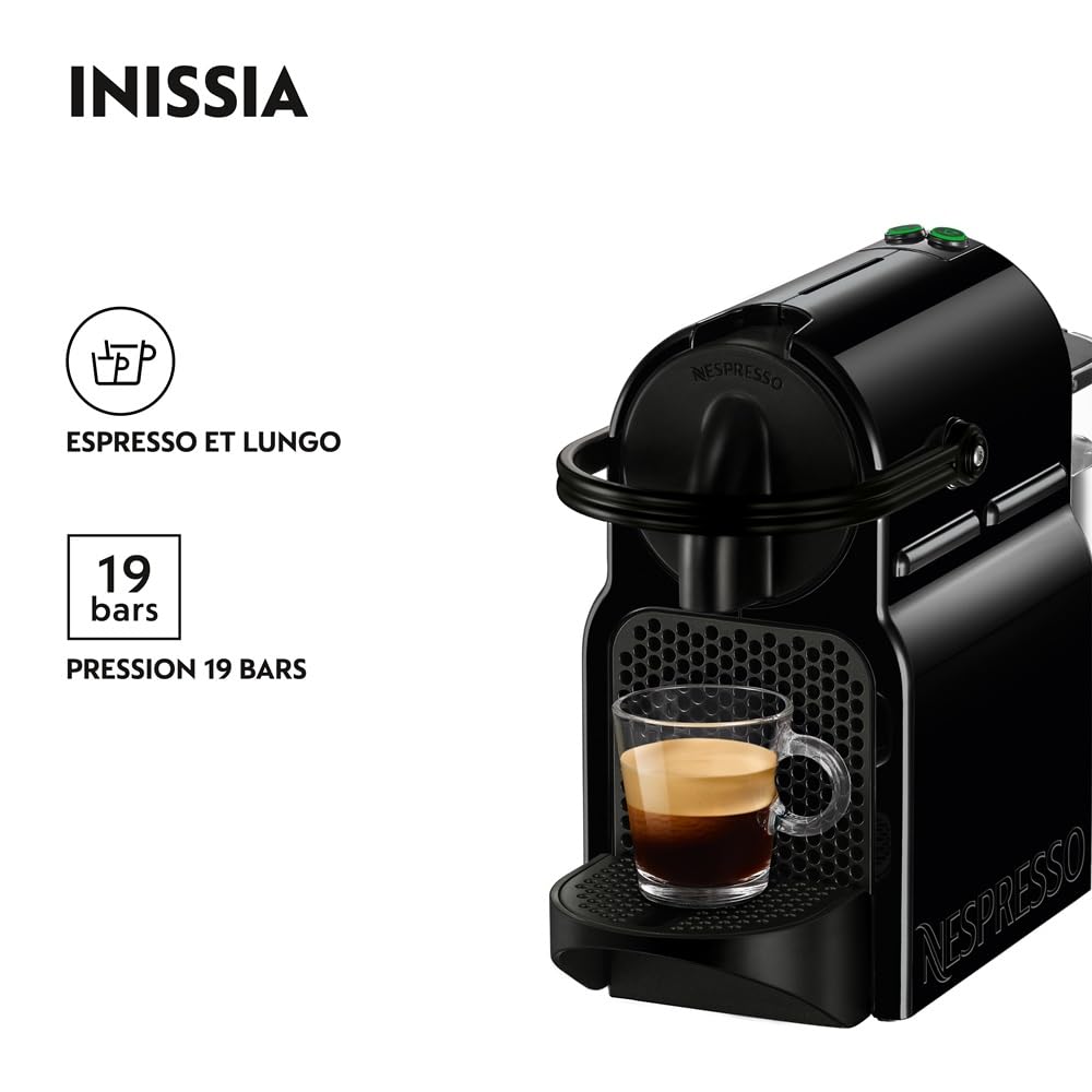Lumero Inissia – Machine à Café à Capsules, Compacte, Noir