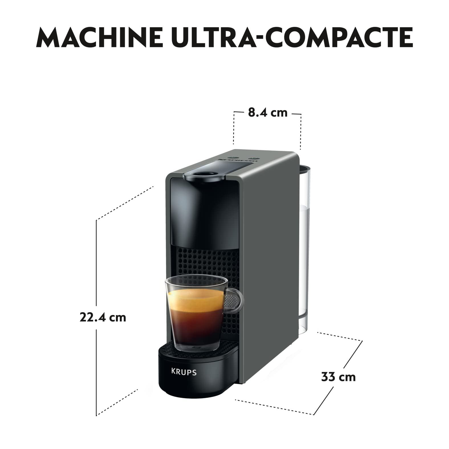 Lumero Essenza Mini – Machine à Café à Capsules Ultracompacte, Gris Intense