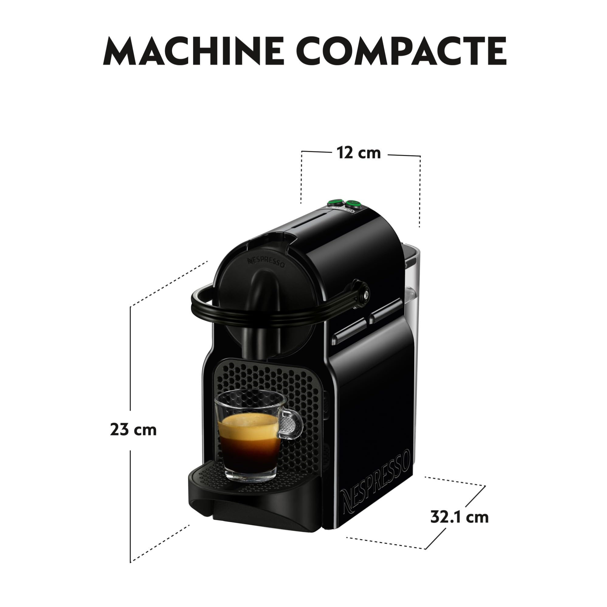 Lumero Inissia – Machine à Café à Capsules, Compacte, Noir
