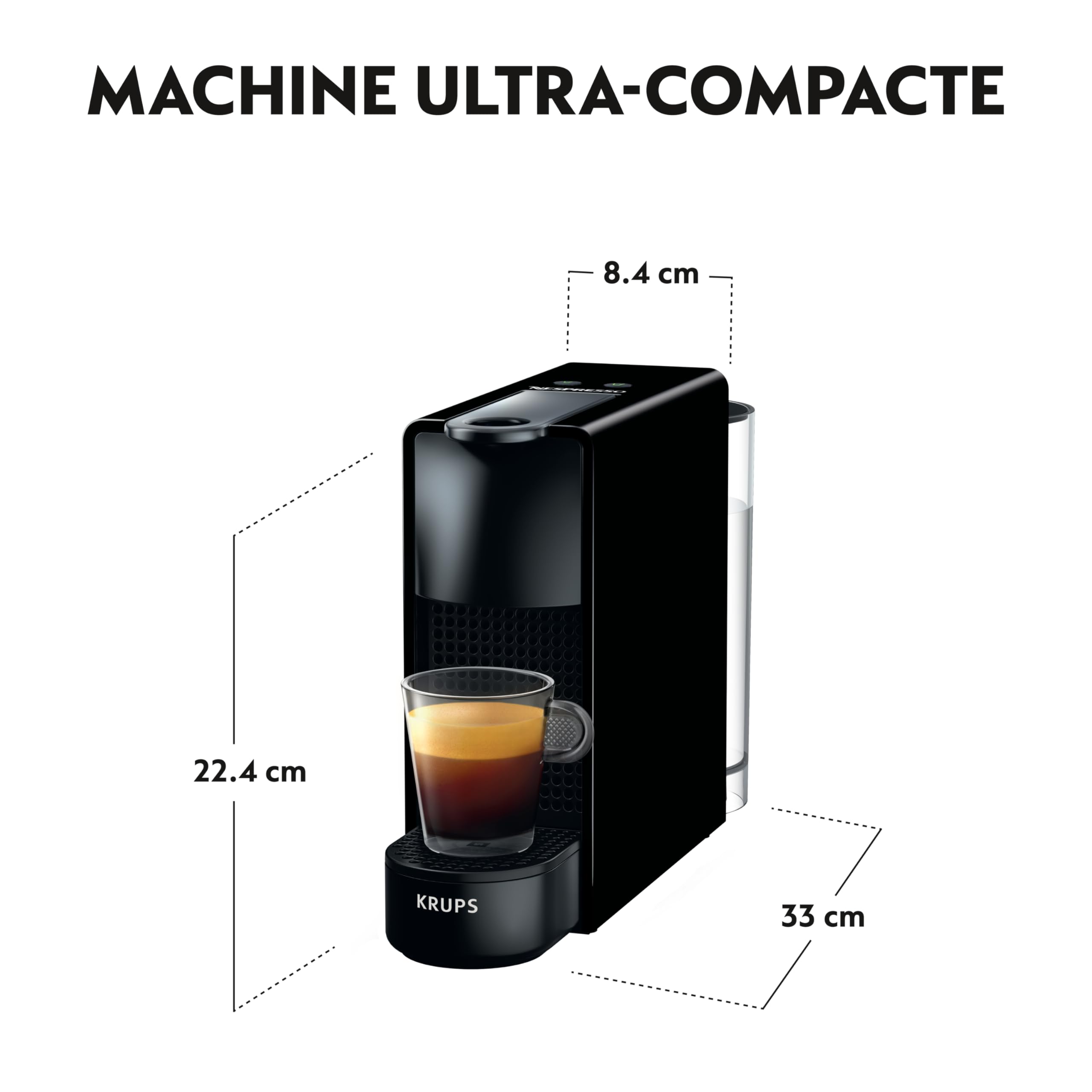 Lumero Essenza Mini – Machine à Café à Capsules Ultracompacte, Noir