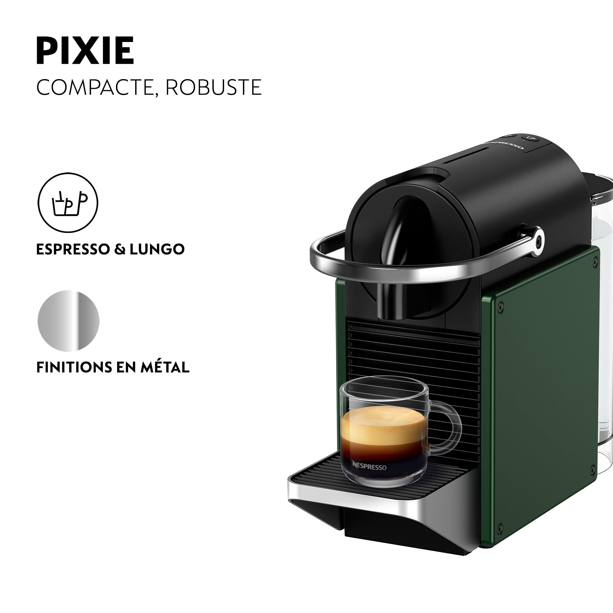 Lumero Pixie – Machine à Café à Capsules Compacte, Vert Foncé